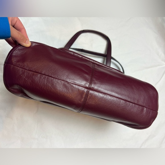 Coach Campbell Belle Bordeaux Burgundy Leather Shoulder Bag Gold Hardware - Picture 6 of 15